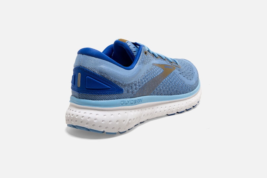 Brooks Running Shoes Womens Blue/Gold - Glycerin 18 Road - 6149-QDHIG